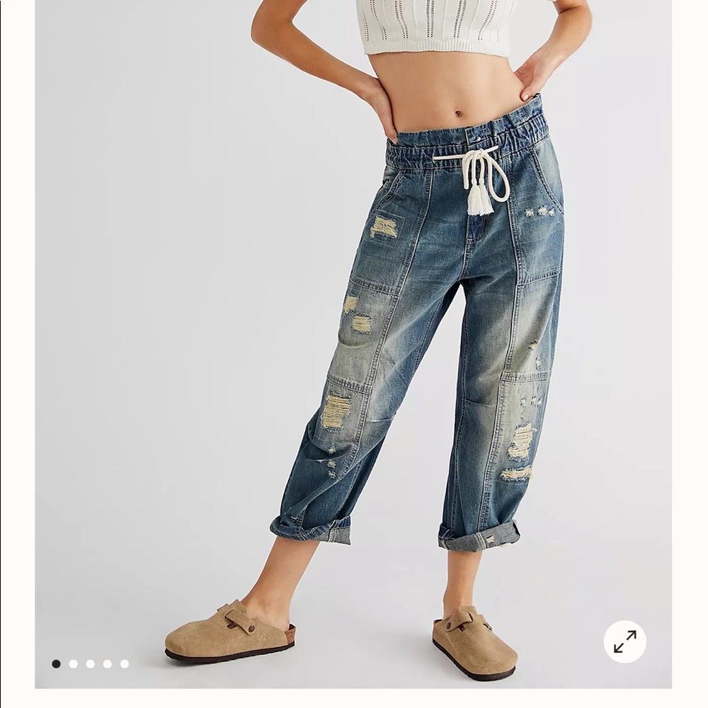 Free People Slouchy Ankle Crop Jeans